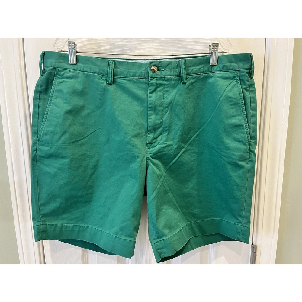 Polo Ralph Lauren The Polo Chino Shorts Mens 38 Green Stretch Straight Fit Pony